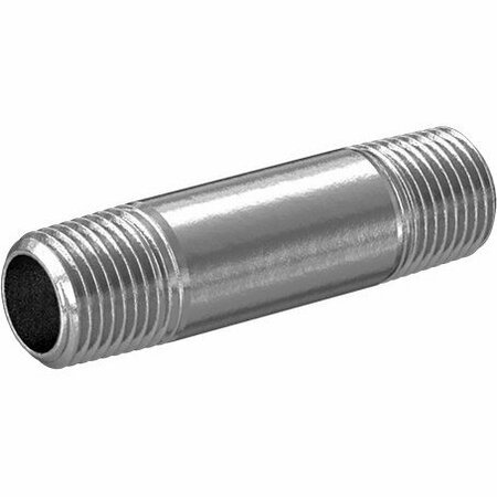 BSC PREFERRED High-Pressure Chrome-Plated Brass Pipe Fitting Nipple Thread on Both Ends 1/8 Pipe Size 1-1/2 Long 2641K67